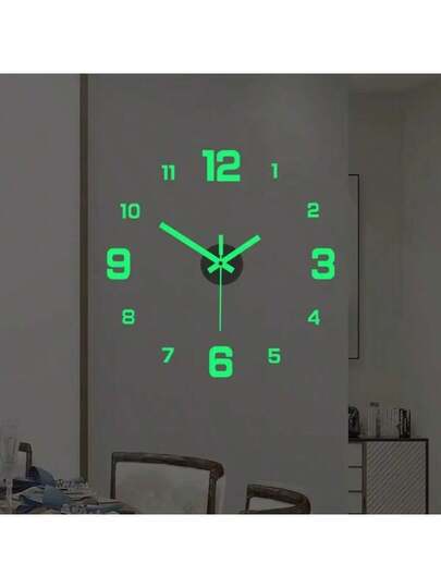 1PC Glow In The Dark Klok DIY Wand Creative Spiegel Surface ation Sticker Clock,This Is Relatively Small Delicate! view 4