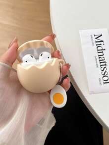 Novelty Creative Cartoon-Style Realistic Egg-Shaped Earphone Case Cover, Compatible With Apple Earphone Case 1/2/3/4/Pro/Pro2(Nd) - Yellow - View 1