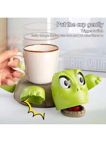 创意3D打印海龟杯垫搞怪惊吓海龟隔热杯垫，按压惊吓两用水杯架，减压咖啡茶杯垫，万圣节圣诞派对用品 - 彩色 - 查看 6