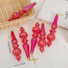 6 piezas Decoraciones colgantes navideñas, Colgantes decorativos para Navidad, Halloween, bodas, San Valentín y Año Nuevo, Adecuado para decoración del hogar, fiestas y regalos de celebración, Adornos para el hogar, Decoraciones de fiesta, Decoración de escena festiva, Adornos colgantes asimétricos de punta de colores, Adornos para el árbol de Navidad, Decoraciones para escaparates de centros comerciales, Decoraciones navideñas, Decoración de invierno para la habitación - Multicolor - Ver 11