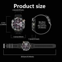 Smartwatch, reloj inteligente redondo de 1.53 pulgadas con pantalla táctil completa, rastreador de fitness, llamadas inalámbricas, linterna LED, control de música, notificaciones, compatible con Android e iOS - Negro - Ver 9