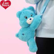 CARE BEARS 女士粉色卡通熊斜挎包，毛绒单肩包，大容量邮差包，时尚百搭，柔软亲肤，舒适肩带 - 适合工作、学习、旅行、购物和收纳，卡通设计，适合返校和日常通勤，圣诞礼物，优雅女士手提包 - 彩色 - 查看 7
