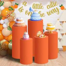 Conjunto de 3 capas para pedestal de cilindro em 9 cores, capas para pedestal de cilindro em elastano para decoração de festas, casamentos ou aniversários - Contém apenas capas para cilindro (90*40 cm/75*36 cm/60*33 cm) - Multicolorido - Ver 12