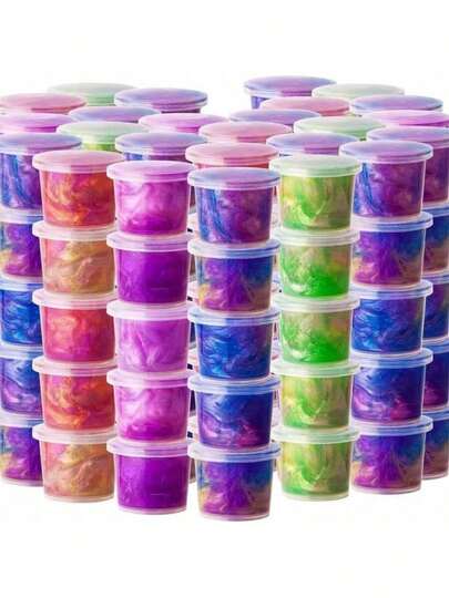 Mini Galaxy Slime,Planet Slime Party Favors,Pretty Stretchy & Non-Sticky Galaxy Slime Pack,Mess-Free,Stretchy Slime Kit For Classroom Prizes,Christmas Stocking Stuffers,Goodie Bag Stuffers,Easter Basket Stuffers,Party Supplies,Party Supplies,Valentine's Day Party Supplies,Birthday Gift (Random Color) (Random Color Box Packaging)