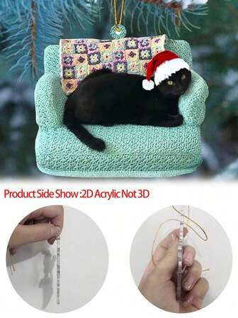 1 قطعة زخرفة معلقة بشكل قطة من الأكريليك - ديكور نافذة أكريليكي، زخرفة معلقة بشكل قطة جميلة للكريسماس للبار والخارج والغرفة والمعيشة والحديقة وديكور المنزل السحري، زخارف معلقة للكريسماس، ديكورات، هدايا ، لوازم الحفلات ومناسبات أخرى، ديكورات ، شجرة ، ديكور المنزل للحفلات (مادة أكريليك، ليست زجاج)