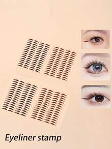 2pcs (1 Black + 1 Brown) Eyeliner Stamp Stickers, 128 Stickers Total, Beginner-Friendly One-Stamp Eyeliner, Waterproof & Sweat-Resistant, Adjusts Eye Shape, Natural & Long-Lasting, Slouchy Eyeliner Sticker,Makeup,Cheap,Room Decor,Vanity,Travel,Bedroom,Makeup Accessories