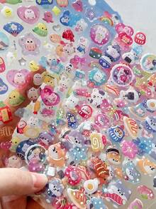 3D 水晶滴胶贴纸 - 柴犬、猫、兔子、猫头鹰，3D 贴纸，可用于剪贴簿、日记本、儿童奖励品、礼物 - 彩色 - 查看 7