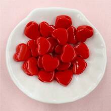 50pcs 11.7*13.5mm Acrylic Heart Loose Beads DIY  Bracelet Materials Jewelry Making Accessories - 紅色 - 查看 2