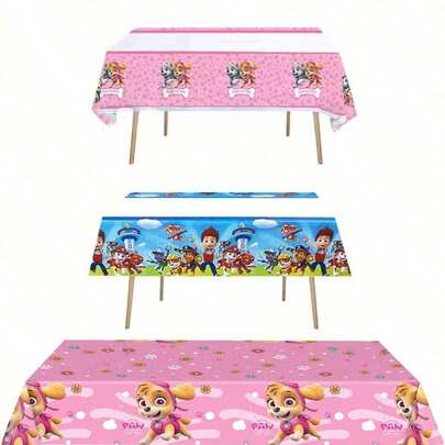  1pc Paw Patrol Tablecloth Birthday Party Decorations Cartoon Dog TableCover Party Supplies,Perfect Party, Birthday, Holiday Decoration Tablecloth, Party Gift Tablecloth Disposable Plastic Tablecloth For Holiday Decor | Instagrammable Photo Booth Prop | Pet-Themed Party Essentials