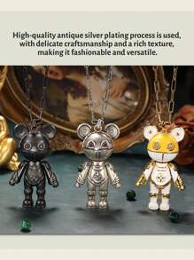 Cosmos NCosmos Bear Vintage Neutral Pendant Necklace Copper Gun Black/Antique Silver/White 3-Color Optional Fashion Daily Birthday Gift