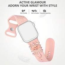 3 Stücke/Set Damen Zinklegierung Herz Anhänger Uhrenarmband Dekoration, geeignet für Apple Watch 38/40/41/42/44/45/49mm