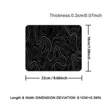 1 件 XXL 地形图图案鼠标垫 - 大号加长游戏桌垫，黑白简约键盘垫，适合办公室和家庭使用 - 黑色 - 查看 15