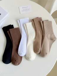 18/12/6 Pairs Random Of Unisex Striped Print Casual Crew Socks For Daily Life, Outdoor Sports Applicable, Casual No-Show Socks And Mid-Calf Socks Christmas Xmas & Halloween Gifts