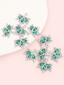 10pcs Colored Rhinestones Inlay Autumn Maple Leaf Charms Delicate Charming Clavicle Chain Necklace Earrings Keychain Hair Accessories DIY Sparkling Leaves Pendants - Perfect For Fall-Themed Party & Banquet, Great Decorations And Gift For Easter & Thanksgiving