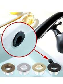 4 pièces Couvercles de trop-plein d'évier en plastique pour cuisine et salle de bain, y compris un couvercle de drain de baignoire et un anneau de trop-plein d'évier circulaire. 1 pièce Couvercle de trop-plein de robinet d'évier de salle de bain, anneau de trop-plein en laiton à 6 griffes de rechange, couvercle de trou de trop-plein de robinet d'évier, accessoires de salle de bain, couvercle de trou chromé de rechange pour évier de salle de bain ou de cuisine Anneau de couvercle de trop-plein en plastique