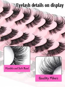 7 Paar natürliche Katzenauge Wimpern, europäischer und amerikanischer gemischter Stil, weiche schwarze Wimpernwurzeln, verlängerte Spitzen, natürlich dick und gekräuselt, leicht und bequem, geeignet für tägliches Make-up und wichtige Anlässe, geeignet für tägliches Make-up und Partyausgänge.