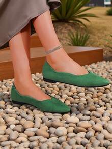 Women's Fashion Pointed Toe Slip-On Flats, Elegant Ballet Flat Shoes, Versatile Casual Loafers, Comfortable Lining, Suitable For All Seasons