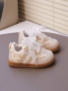 1双婴儿休闲运动鞋，可爱女童秋季鞋 - 米色 - 查看 6