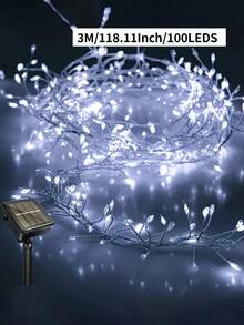 1pc 3m/5m Solar Powered String Lights, LED Firecracker Lights With 8 Flashing Modes, Outdoor Decor For Garden, Patio, Lawn, Tent, Wedding, Camping, Picnic, Railing, Suitable For Ramadan, Thanksgiving, Father's Day, Mother's Day, Can Be Used As Holiday, Birthday, Housewarming, Wedding Gift - Solar Firecracker Light String - View 14