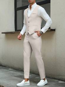 2 pezzi Completo da uomo composto da giacca formale con bottoni e pantaloni su misura