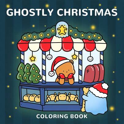 Weihnachts-Malbuch der Geister: Niedliche Geister feiern Weihnachten, 24 Seiten mit schönen Illustrationen, Perlmuttpapercover, 120g dicke und deckende Innenseiten, Weihnachtsgeschenk, Thanksgiving-Geschenk, Halloween-Geschenk, Neujahrgeschenk, Geburtstagsgeschenk, Partygeschenk, Geschenk zum Schulanfang, 7,9*7,9 Zoll