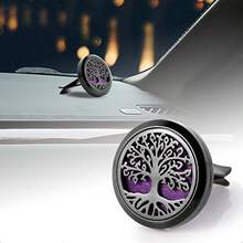 1pc New Vintage Black Flower Tree Of Life Car Fragrance Diffuser Clip Effective In-Car Fragrance Diffuser Elegant Aroma Interior Decor Long-Lasting Air Freshener Advanced Perfume Diffuser Technology - Includes 10 Assorted Colorful Cushion Pendants For Personalized Decor - Black - View 4