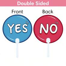 YES NO Hand Held Signs | Interactive English Teaching Tool For Elementary School: Suitable For Teacher's Q&A, Classroom Quizzes, Fun Learning. Can Be Used In Classroom, Multimedia Classroom, After-Class Practice. Quickly Identify Right Or Wrong Answers, Enhance Student Engagement. Essential Elementary School Teaching Supplies