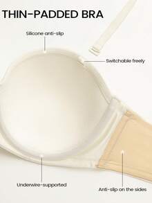 Wingslove Women's Push-Up Strapless Bra – Lightweight Comfort, Anti-Slip Underwire & Convertible Multi-Way Straps For All-Day Support & Versatile Style