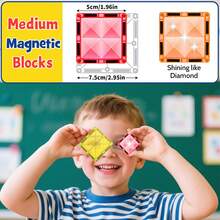 30/50/100 piezas Bloques magnéticos Juego de bloques de construcción de diamantes para niños y niñas Preescolar Juego educativo de construcción con imanes Juguetes apilables STEM Regalos de cumpleaños para niños y niños pequeños de 3 4 5 6 7 8 9+ años