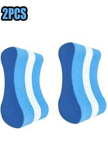 1pc Eva Foam Swimming Float Board, Suitable For Outdoor Swimming Training, Pool Exercise Training Pool Float, Beach Essentials, Beach Accessories - Blue and White - View 6