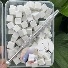 100pcs Mini Sponge Blocks With 4-Claw Tweezer, Nail Art Gradient Color Sponge, Gradient Nail Polish Tools - Apricot - View 4