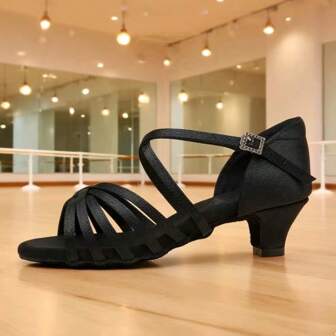 4cm Heel Women Brown Dance Shoes, Soft & Lightweight Comfortable,Heels Latin Dance Shoes ,Satin Professional Ballroom Partys Wedding Jazz Rumba Tango Salsa Practice Performance Dance Shoes Indoor Sandals