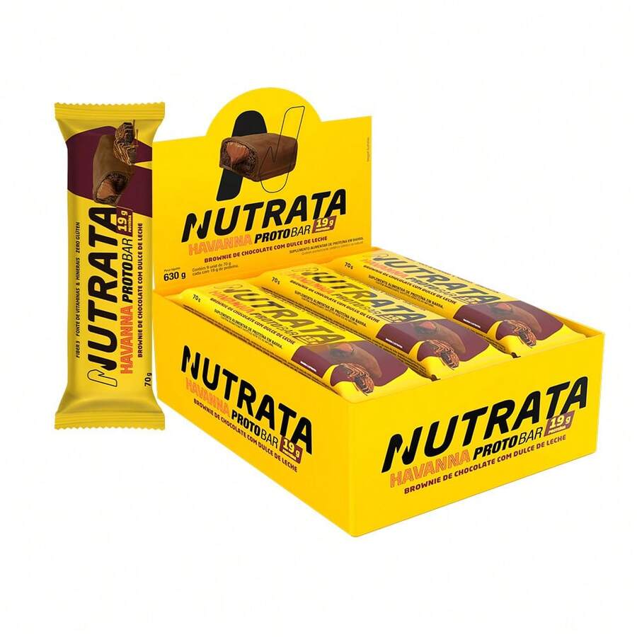 Nutrata Protobar Brownie Havanna Display c/ 9 Barras 70g - Proto Brownie Havanna - Visão 1