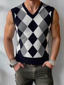 Áo vest len không tay phối màu tương phản dành cho nam ALTZTAR - màu đen - Xem 6