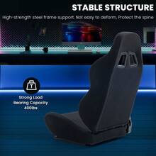 Minneer Racing Seat Black With Double Locking Slides Fit Most Racing Sim Cockpit - Black - View 2