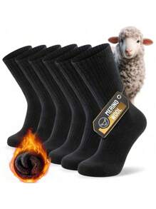1 para skarpet termicznych, skarpety z wełny merynosów premium, ciepłe skarpety zimowe, skarpety do chodzenia na świeżym powietrzu dla mężczyzn i kobiet, grube, ciepłe skarpety do pracy, chodzenia, wędrówek, biegania, jazdy na nartach i uprawiania sportów na świeżym powietrzu
