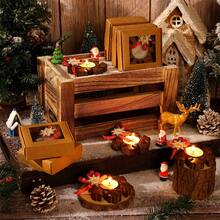 Christmas Wooden Candle Holder Bulk, Snowflake Candle Holder Tabletop Centerpiece, Church Candle Holder, Christmas Candle Gift, Home Decor, Wedding Decor, Party Favor (Dark Color)