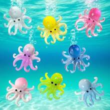 1/2/5/10/25 قطعة كرات ضغط على شكل أخطبوط للبالغين ألعاب حسية للتوتر، ألعاب للضغط والعصر للأطفال على شكل حيوانات البحر، هدايا لتخفيف التوتر، هدايا لحشو سلة عيد الفصح والجوارب، هدايا عيد ميلاد للأولاد والبنات، ألوان وأنماط عشوائية - متعدد الألوان - مشاهدة 7