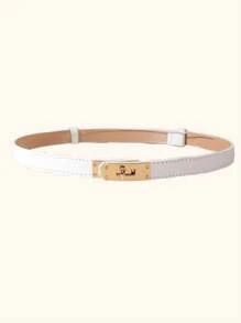 3/1pc Fashionable And Versatile Women's Thin Belt, Thin PU Leather With Gold Buckle Dress Belt, Pants, Suit, Daily Commuting And Leisure Belt, Good Things For Friends, Family And Girlfriends Fall, Autumn, Halloween