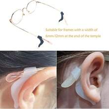 4/8/16 Peças Ganchos de Orelha Antiderrapantes de Silicone para Óculos, Apoios de Orelha Antiderrapantes - Transparente e Preto, Incluindo 1 Par de Cada Tamanho Grande, Médio e Pequeno, Redondo, Clipes de Orelha para Óculos, Suportes Antiderrapantes, Mangas de Ponta de Óculos, Suportes de Óculos, Adequados para Óculos, Óculos de Sol, Óculos para Esportes e Atividades ao Ar Livre, Fixadores de Óculos Confortáveis, Adequados para Óculos de Sol, Óculos, Óculos etc., Acessórios de Óculos, Presente do Dia dos Professores, Presente do Dia dos Pais