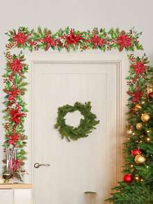 1/2/3sets Christmas Wall Sticker, Christmas Elements Christmas Vine Leaf Wall Sticker, Living Room Holiday Decorative Wall Sticker, Removable.Perfect And Christmas Gift For Couples, Parents And Friends. Christmas Decorations Christmas Decoration Christmas Decorations Home Home Decor Room Decor