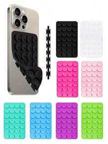 Doppelseitiger Silikonhalter mit Saugnapf für Handy - Speziell für Selfie und Videoaufnahmen, starker Griff, kompatibel mit iPhone und Android - Klebender Silikon Halter, geeignet für den Duscheinsatz, ideal für Videoaufnahme und Fotografie, Schulmaterial, Schule