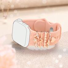 3 Stücke/Set Damen Zinklegierung Herz Anhänger Uhrenarmband Dekoration, geeignet für Apple Watch 38/40/41/42/44/45/49mm