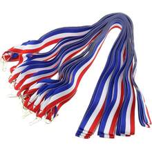 CQL0 E-Outstanding Award Neck Ribbons 12pcs Red White Blue 880mm Medal Award Ribbons Striped Medal Lanyards With Snap Clips Competitions Sports Meeting Sport Party - 1 - View 3