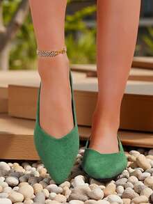 Women's Fashion Pointed Toe Slip-On Flats, Elegant Ballet Flat Shoes, Versatile Casual Loafers, Comfortable Lining, Suitable For All Seasons