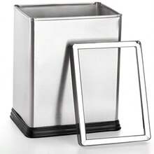 10 Liter Open Top Trash Can Stainl Steel Office Wastebasket Small Kitchen Garbage Container Bin With Liner Waste Trashcans For Bathrooms Restaurant Restroom Powder Rooms Home