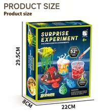 14pcs STEAM Science Experiment Kit - Volcano Eruption, 52 Experiments, Main Materials: Baking Soda & Citric Acid, Suitable For Boys & Girls Educational Toys