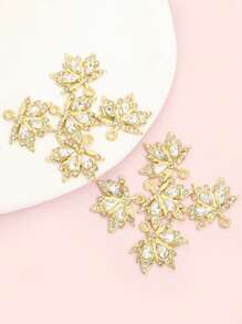 10pcs Colored Rhinestones Inlay Autumn Maple Leaf Charms Delicate Charming Clavicle Chain Necklace Earrings Keychain Hair Accessories DIY Sparkling Leaves Pendants - Perfect For Fall-Themed Party & Banquet, Great Decorations And Gift For Easter & Thanksgiving