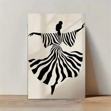 1 pieza Obra de arte de pared abstracta de bailarina, impresión de baile en blanco y negro moderna, obra de arte femenina minimalista para decoración de sala de estar o dormitorio, pósteres, decoración de habitación, decoración de sala de estar, decoración de oficina, decoración del hogar, decoración de dormitorio, decoración de cocina, decoración de baño, decoración de habitación, decoración de pared sin marco, obras de arte de pared vintage sin marco, pósteres