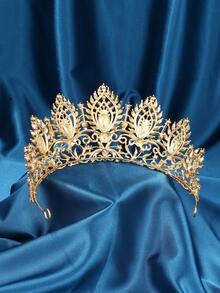 Tall Wedding Tiaras For Bride Large Queen Crowns 5A Cubic Zirconia Princess Bridal Headband Big Pageant Crown For Women Crystal Headpiece Silver Hair Accessories - 香檳色 - 查看 3